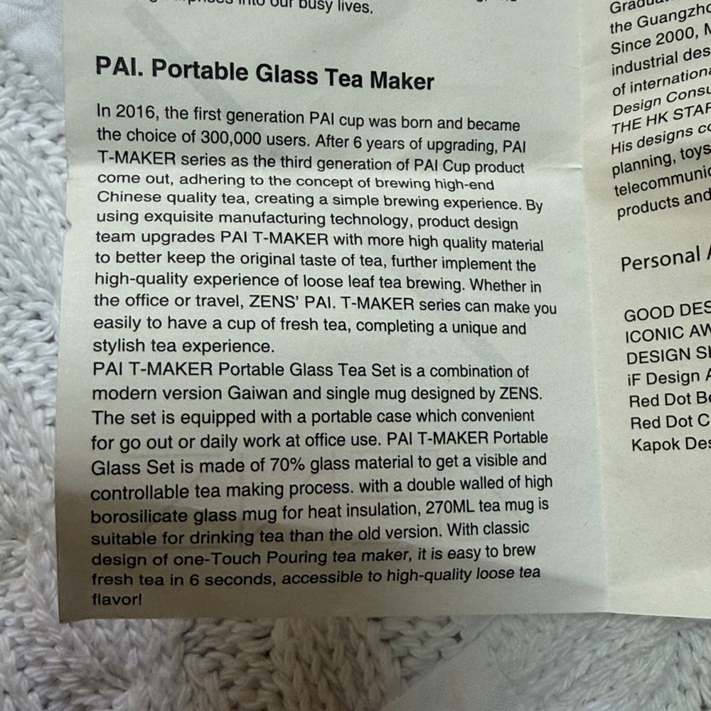ZENZ Living Glass Tea Infuser with Case - Picture 5 of 10